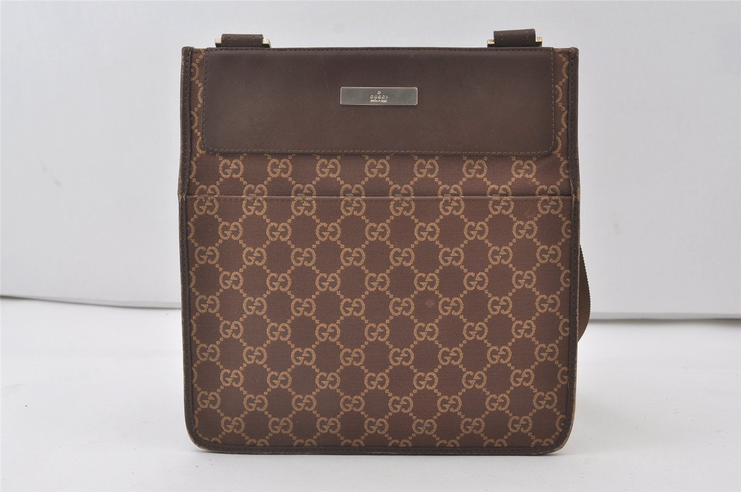 Authentic GUCCI Shoulder Cross Body Bag GG Canvas Leather 0190348 Brown 1018J