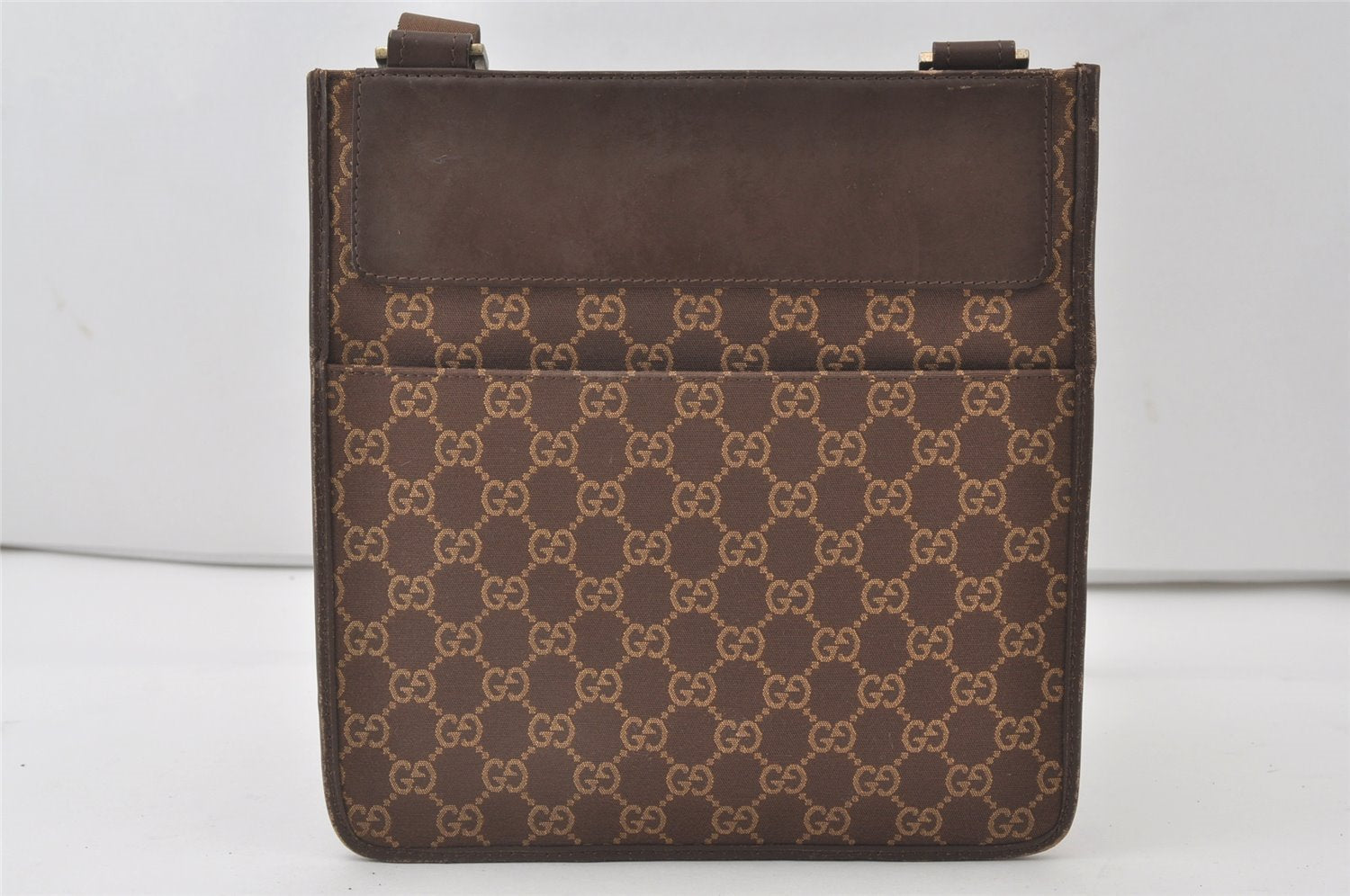Authentic GUCCI Shoulder Cross Body Bag GG Canvas Leather 0190348 Brown 1018J