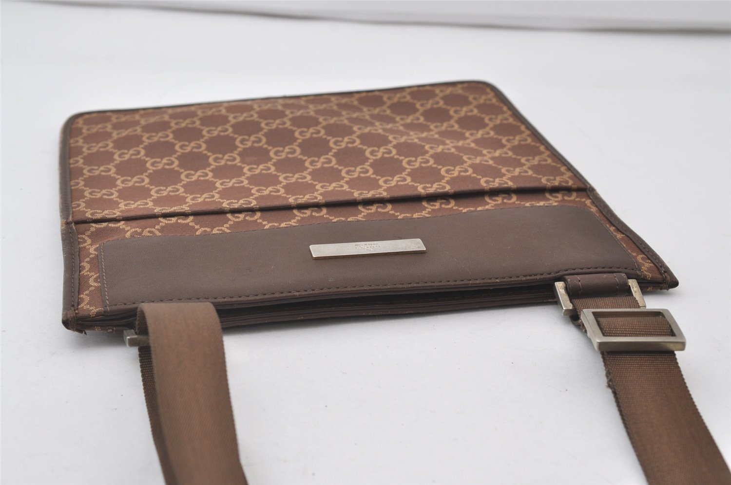 Authentic GUCCI Shoulder Cross Body Bag GG Canvas Leather 0190348 Brown 1018J