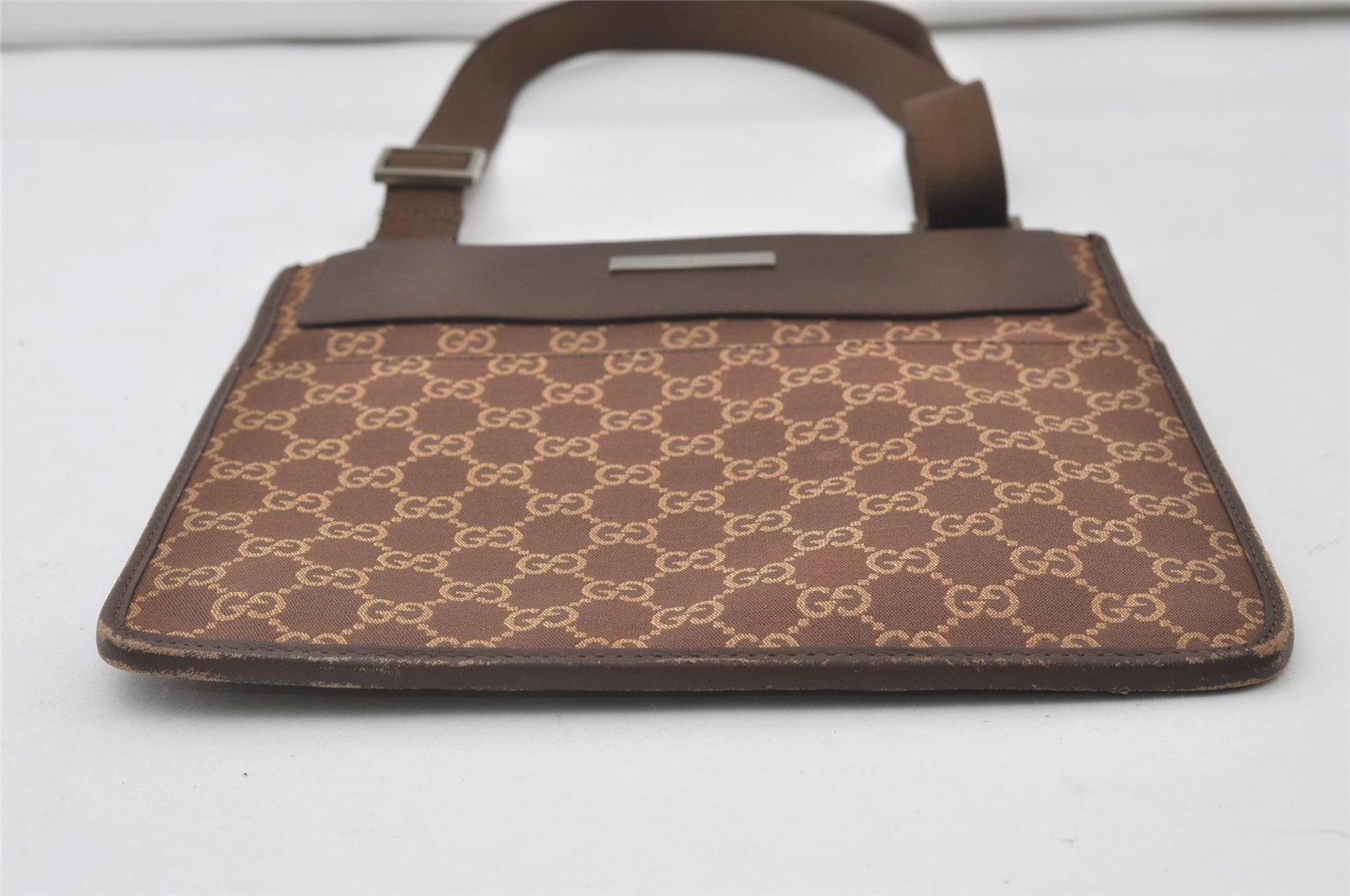 Authentic GUCCI Shoulder Cross Body Bag GG Canvas Leather 0190348 Brown 1018J