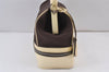 Authentic PRADA Cerniera Canvas Leather Hand Bag B11172 Brown Beige 1019K