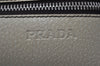 Authentic PRADA Cerniera Canvas Leather Hand Bag B11172 Brown Beige 1019K