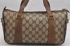 Authentic GUCCI Web Sherry Line 2Way Hand Bag GG PVC Leather Brown Junk 1020K