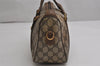 Authentic GUCCI Web Sherry Line 2Way Hand Bag GG PVC Leather Brown Junk 1020K