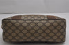 Authentic GUCCI Web Sherry Line 2Way Hand Bag GG PVC Leather Brown Junk 1020K