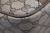 Authentic GUCCI Web Sherry Line 2Way Hand Bag GG PVC Leather Brown Junk 1020K