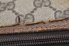 Authentic GUCCI Web Sherry Line 2Way Hand Bag GG PVC Leather Brown Junk 1020K