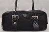 Authentic PRADA Vintage Nylon Leather Shoulder Hand Bag Black 1021K