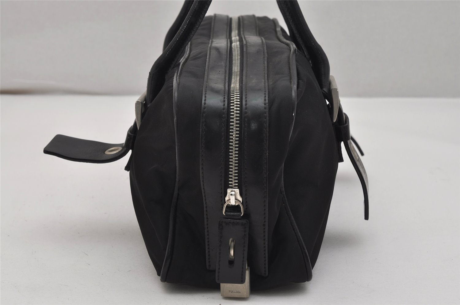 Authentic PRADA Vintage Nylon Leather Shoulder Hand Bag Black 1021K