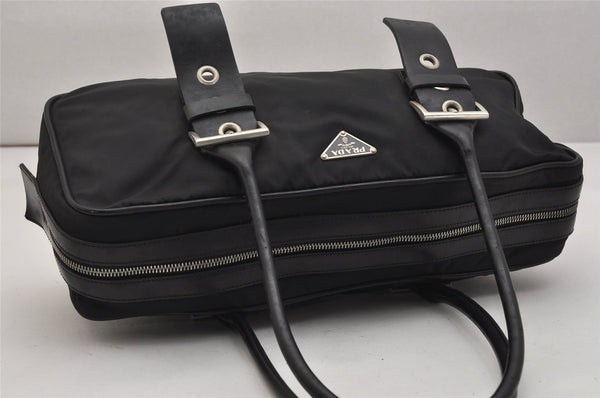 Authentic PRADA Vintage Nylon Leather Shoulder Hand Bag Black 1021K