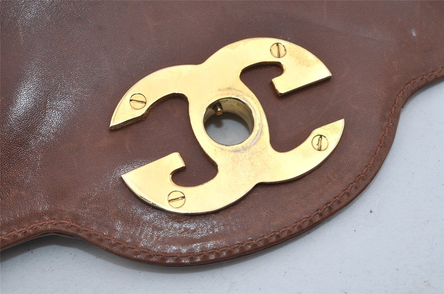 Authentic GUCCI Vintage Shoulder Hand Bag Purse Leather Brown 1022I