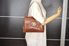 Authentic GUCCI Vintage Shoulder Hand Bag Purse Leather Brown 1022I
