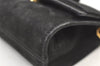 Authentic Salvatore Ferragamo Vara Ribbon Shoulder Bag Suede Leather Black 1023K