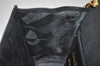 Authentic Salvatore Ferragamo Vara Ribbon Shoulder Bag Suede Leather Black 1023K