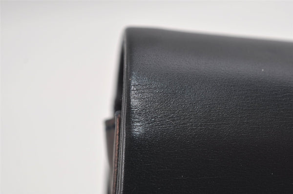 Authentic Christian Dior Chain Shoulder Cross Body Bag Purse Leather Black 1024I