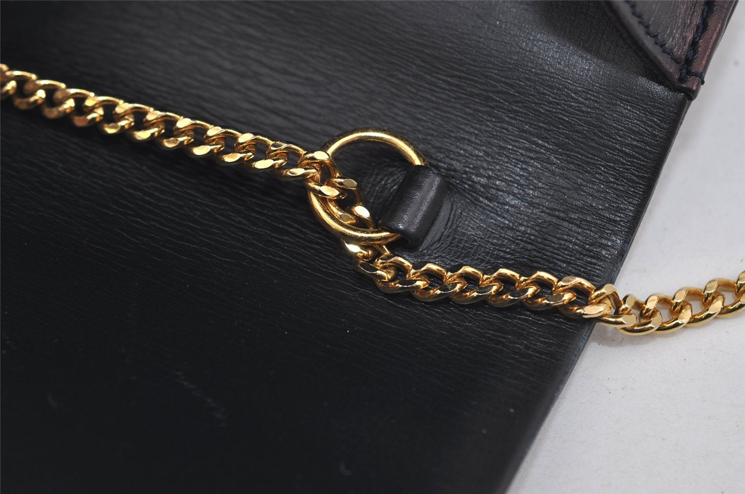 Authentic Christian Dior Chain Shoulder Cross Body Bag Purse Leather Black 1024I