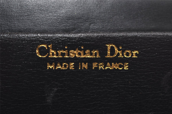 Authentic Christian Dior Chain Shoulder Cross Body Bag Purse Leather Black 1024I
