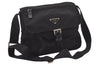 Authentic PRADA Nylon Tessuto Leather Shoulder Cross Body Bag Black Junk 1024J