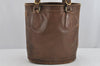 Authentic GUCCI GG Plus Shoulder Tote Bag Leather GG PVC Brown Junk 1024K