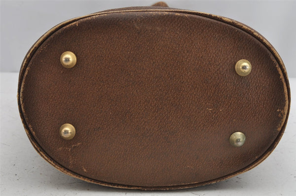 Authentic GUCCI GG Plus Shoulder Tote Bag Leather GG PVC Brown Junk 1024K