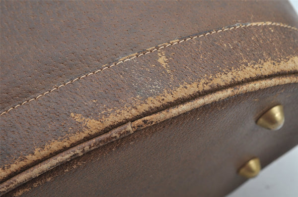 Authentic GUCCI GG Plus Shoulder Tote Bag Leather GG PVC Brown Junk 1024K