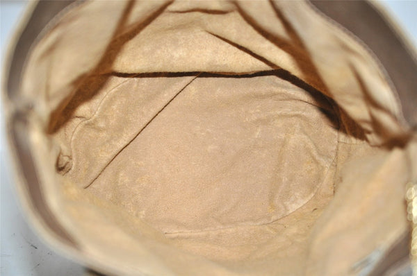 Authentic GUCCI GG Plus Shoulder Tote Bag Leather GG PVC Brown Junk 1024K