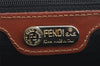 Authentic FENDI Pequin 2Way Hand Bag Purse PVC Leather Brown Black 1025I