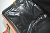 Authentic FENDI Pequin 2Way Hand Bag Purse PVC Leather Brown Black 1025I