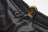 Authentic FENDI Pequin 2Way Hand Bag Purse PVC Leather Brown Black 1025I