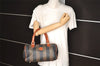 Authentic FENDI Pequin 2Way Hand Bag Purse PVC Leather Brown Black 1025I