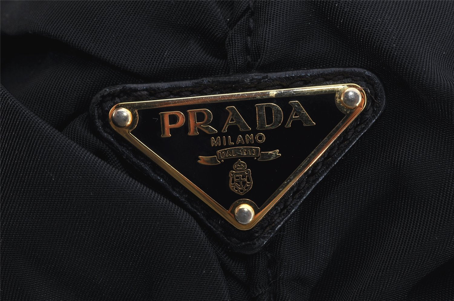 Authentic PRADA Vintage Nylon Tessuto Leather Tote Hand Bag Purse Black 1026J