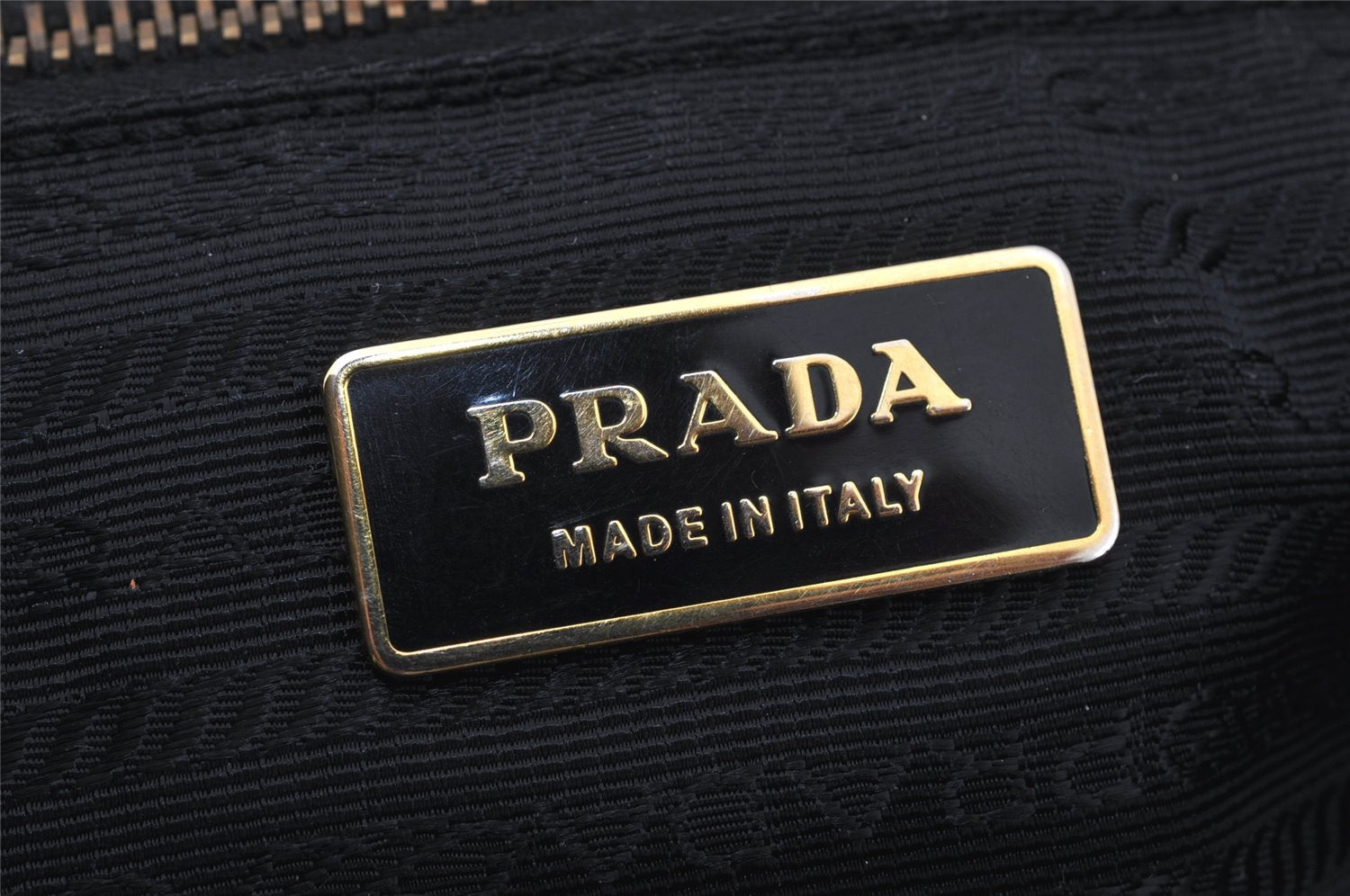 Authentic PRADA Vintage Nylon Tessuto Leather Tote Hand Bag Purse Black 1026J