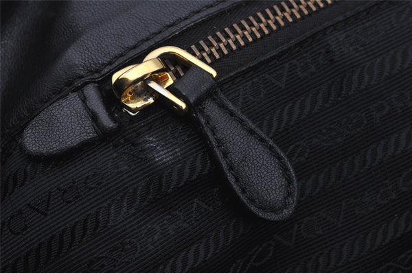 Authentic PRADA Vintage Nylon Tessuto Leather Tote Hand Bag Purse Black 1026J