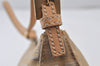 Authentic FENDI Vintage Zucchino Hand Bag Pouch Purse Canvas Leather Beige 1026K