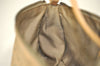 Authentic FENDI Vintage Zucchino Hand Bag Pouch Purse Canvas Leather Beige 1026K