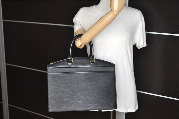 Authentic Louis Vuitton Epi Riviera Hand Bag Black M48182 LV Junk 1027J