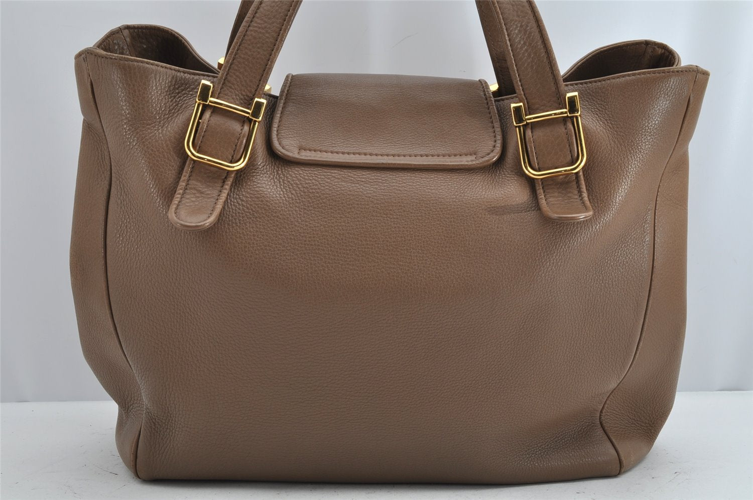 Authentic GUCCI Double G Vintage Shoulder Tote Bag Leather 251826 Brown 1028K