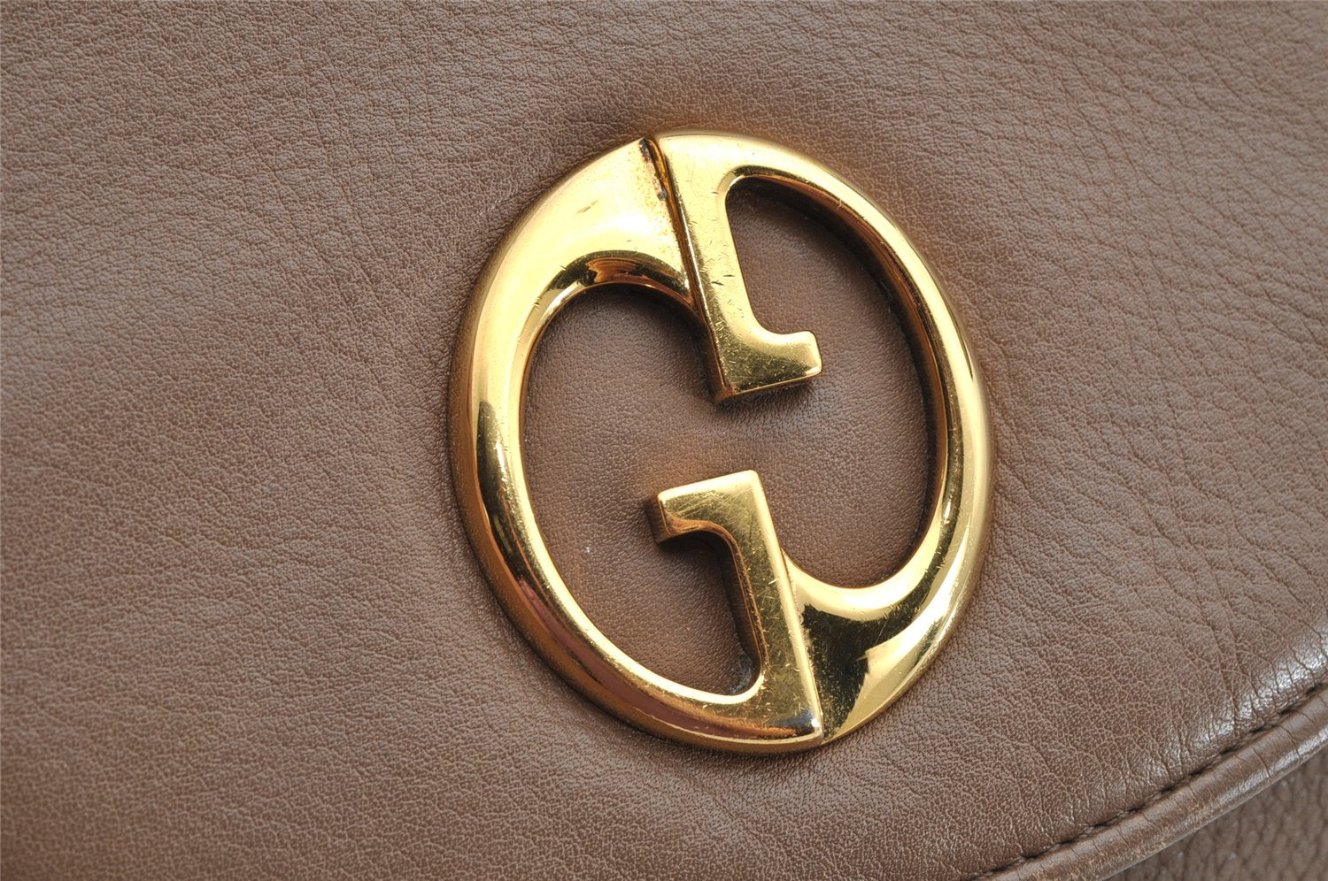 Authentic GUCCI Double G Vintage Shoulder Tote Bag Leather 251826 Brown 1028K