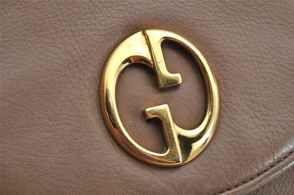 Authentic GUCCI Double G Vintage Shoulder Tote Bag Leather 251826 Brown 1028K