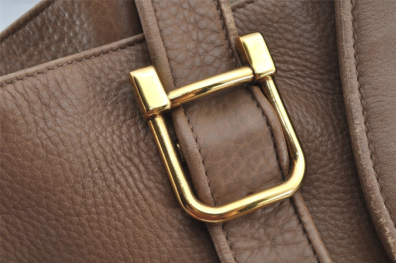 Authentic GUCCI Double G Vintage Shoulder Tote Bag Leather 251826 Brown 1028K