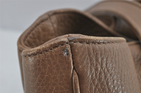 Authentic GUCCI Double G Vintage Shoulder Tote Bag Leather 251826 Brown 1028K