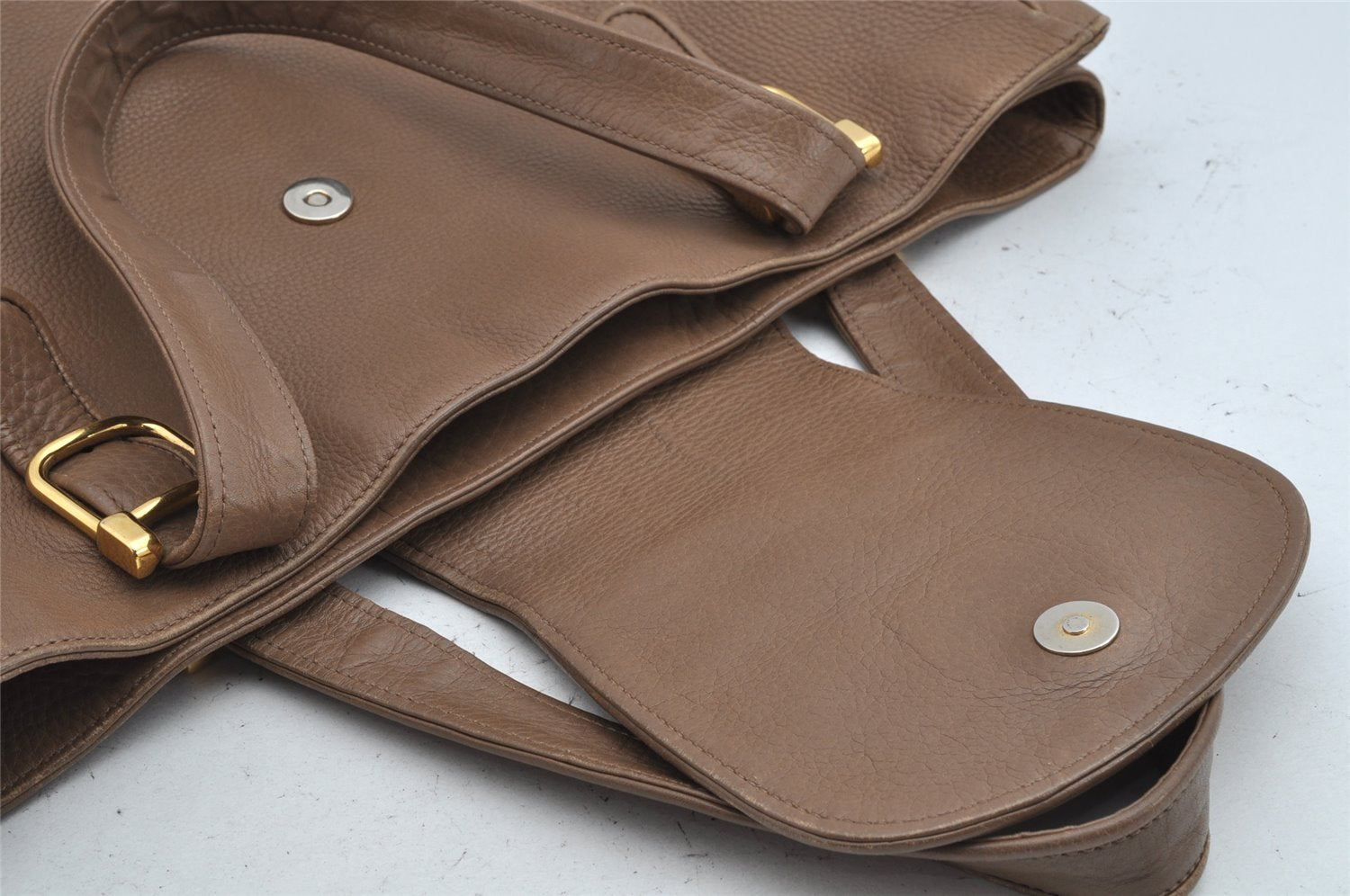 Authentic GUCCI Double G Vintage Shoulder Tote Bag Leather 251826 Brown 1028K