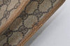Authentic GUCCI Vintage Clutch Hand Bag Purse GG PVC Leather Brown 1029I
