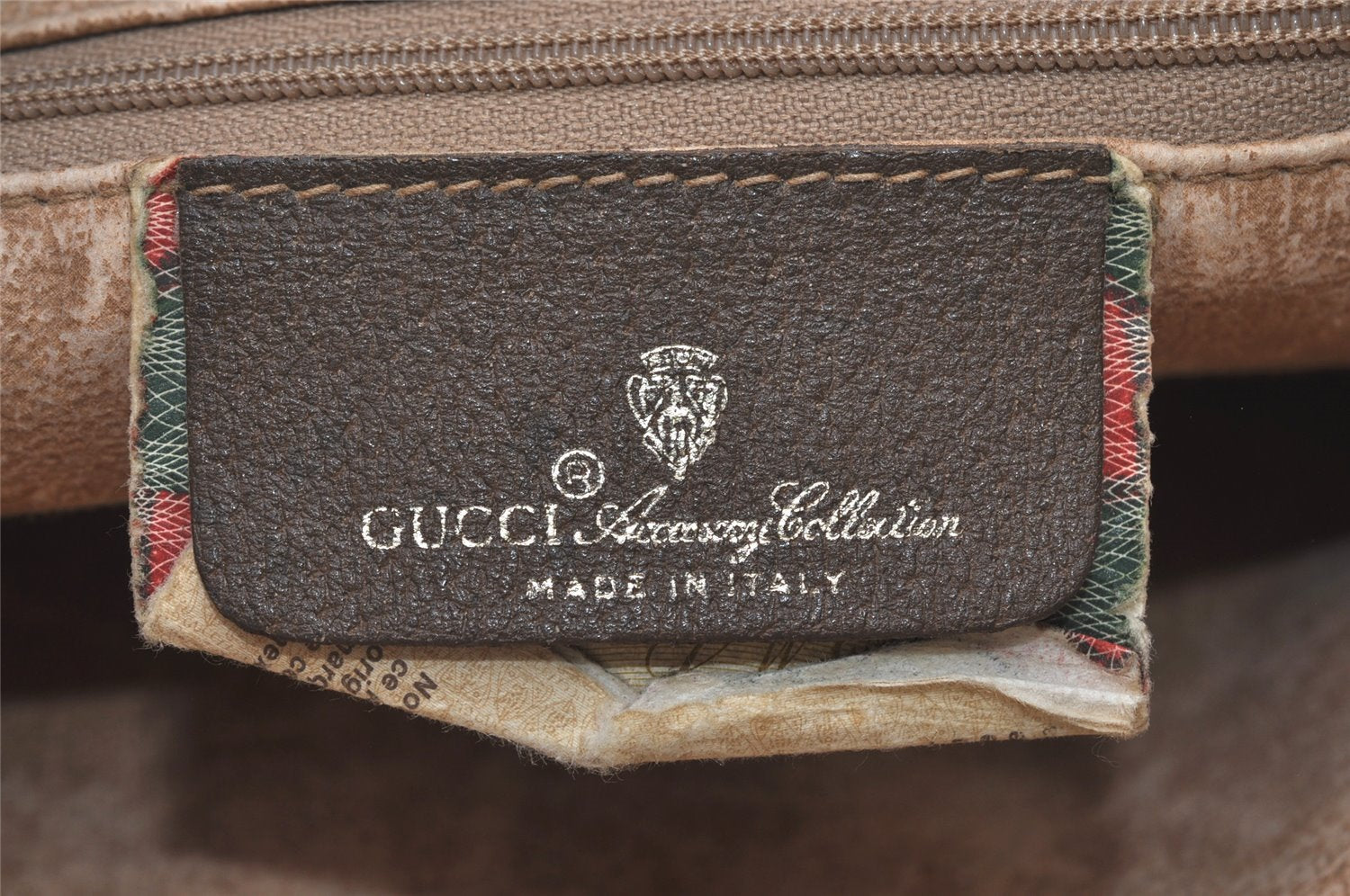 Authentic GUCCI Vintage Clutch Hand Bag Purse GG PVC Leather Brown 1029I