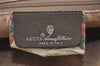 Authentic GUCCI Vintage Clutch Hand Bag Purse GG PVC Leather Brown 1029I