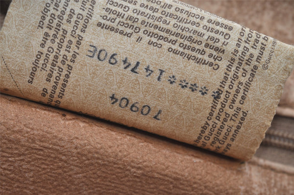 Authentic GUCCI Vintage Clutch Hand Bag Purse GG PVC Leather Brown 1029I