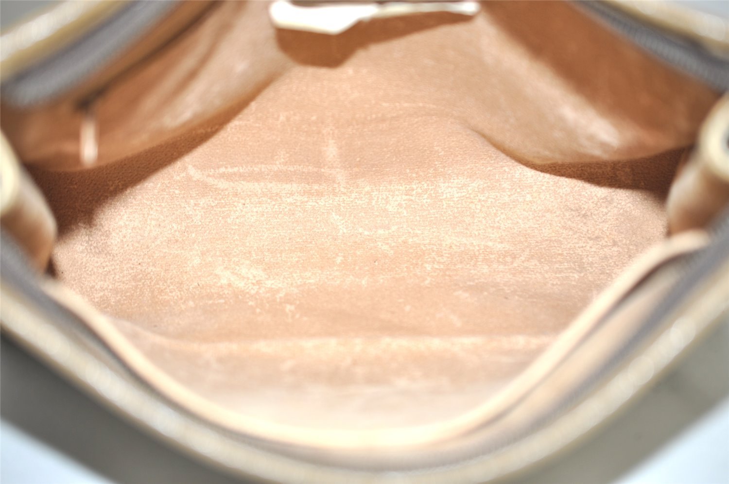 Authentic GUCCI Vintage Clutch Hand Bag Purse GG PVC Leather Brown 1029I