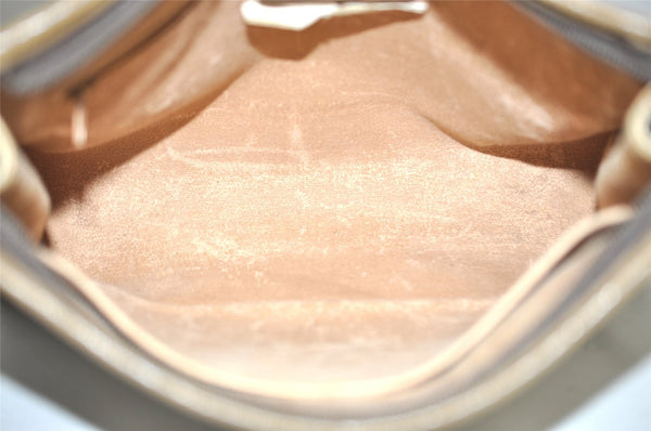 Authentic GUCCI Vintage Clutch Hand Bag Purse GG PVC Leather Brown 1029I