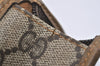 Authentic GUCCI Vintage Clutch Hand Bag Purse GG PVC Leather Brown 1029I