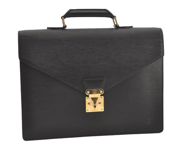 Authentic Louis Vuitton Epi Serviette Conseiller Briefcase Black M54422 LV 1029J